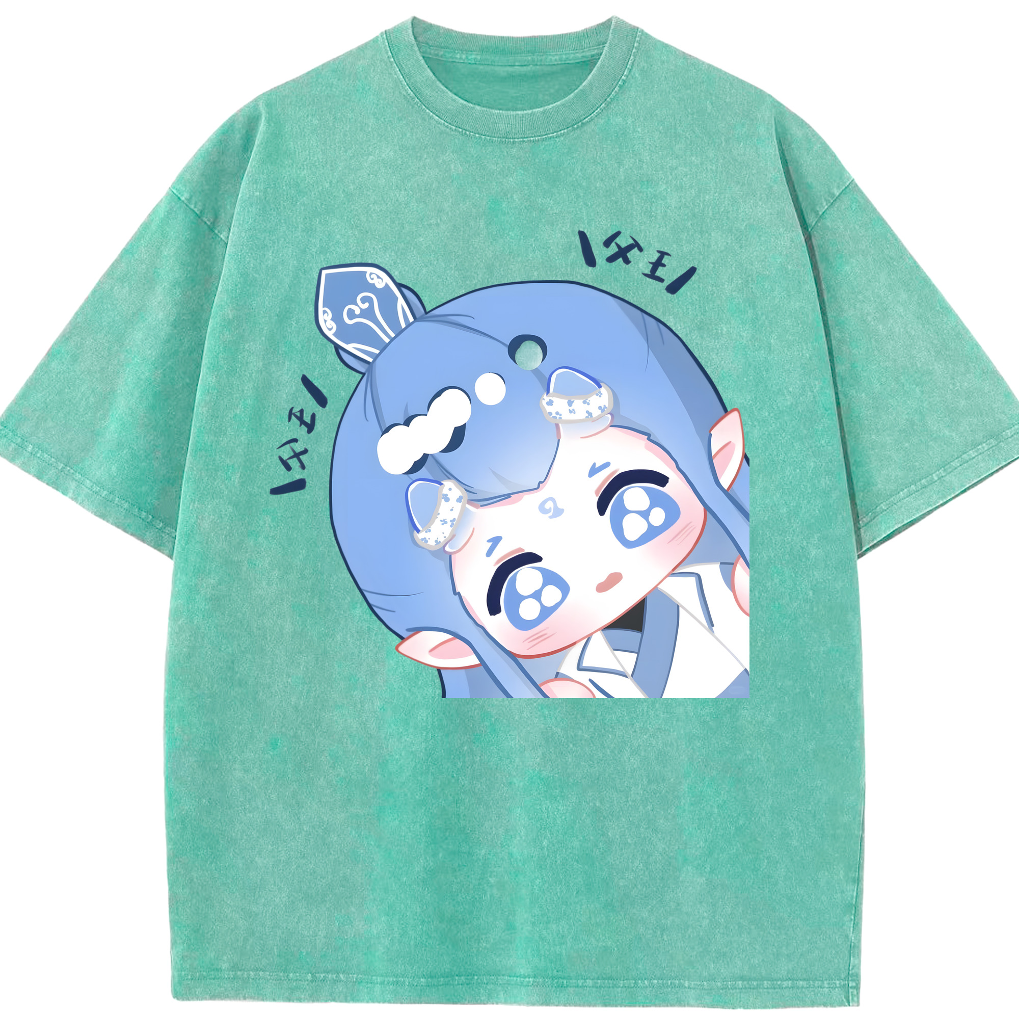 （画像用） Ne Zha 2 ナタ 魔童の大暴れ 綿100% ヴィンテージ風 半袖Tシャツ（フロントプリント）